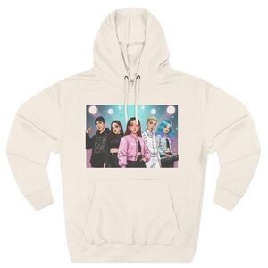 Cream Hoodie with Graphic Print